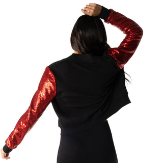 Ohio State Buckeyes Sequin Sleeve Bomber-Bomber Jacket-thewildcollective