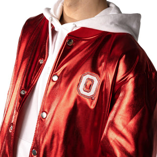 Ohio State Buckeyes Unisex Metallic Red Jacket-Bomber Jacket-thewildcollective