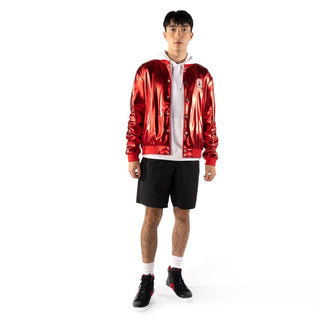 Ohio State Buckeyes Unisex Metallic Red Jacket-Bomber Jacket-thewildcollective