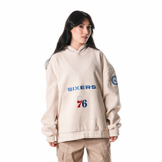 Philadelphia 76ers Unisex Corduroy Hoodie - Cream-Hoodie-thewildcollective
