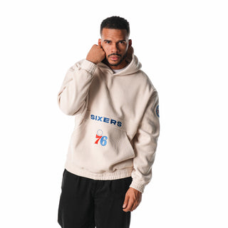 Philadelphia 76ers Unisex Corduroy Hoodie - Cream-Hoodie-thewildcollective