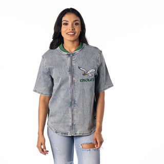 Philadelphia Eagles Denim Zip Front Shirt-Denim Shirt-thewildcollective