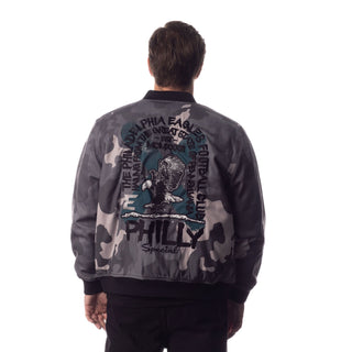 Philadelphia Eagles Unisex Camo Bomber - Camo Grey-Bomber Jacket-thewildcollective