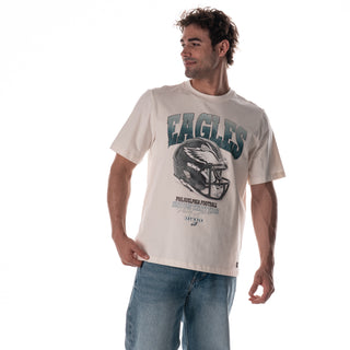 Philadelphia Eagles Unisex Helmet Band Tee - Vintage White-Band Tee-thewildcollective