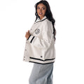 Pittsburgh Steelers Unisex Embossed Cable Knit Bomber - Vintage White view 3