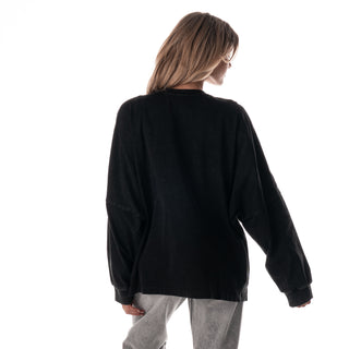 Pittsburgh Steelers Women's Oversized Graphic Dolman L/S Tee - Black-Shirts & Tops-thewildcollective