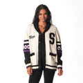 Sacramento Kings Jacquard Button Up Sweater - Cream view 3