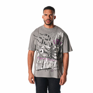 Sacramento Kings Streetwear Flames Tee - Grey-T-SHIRT-thewildcollective