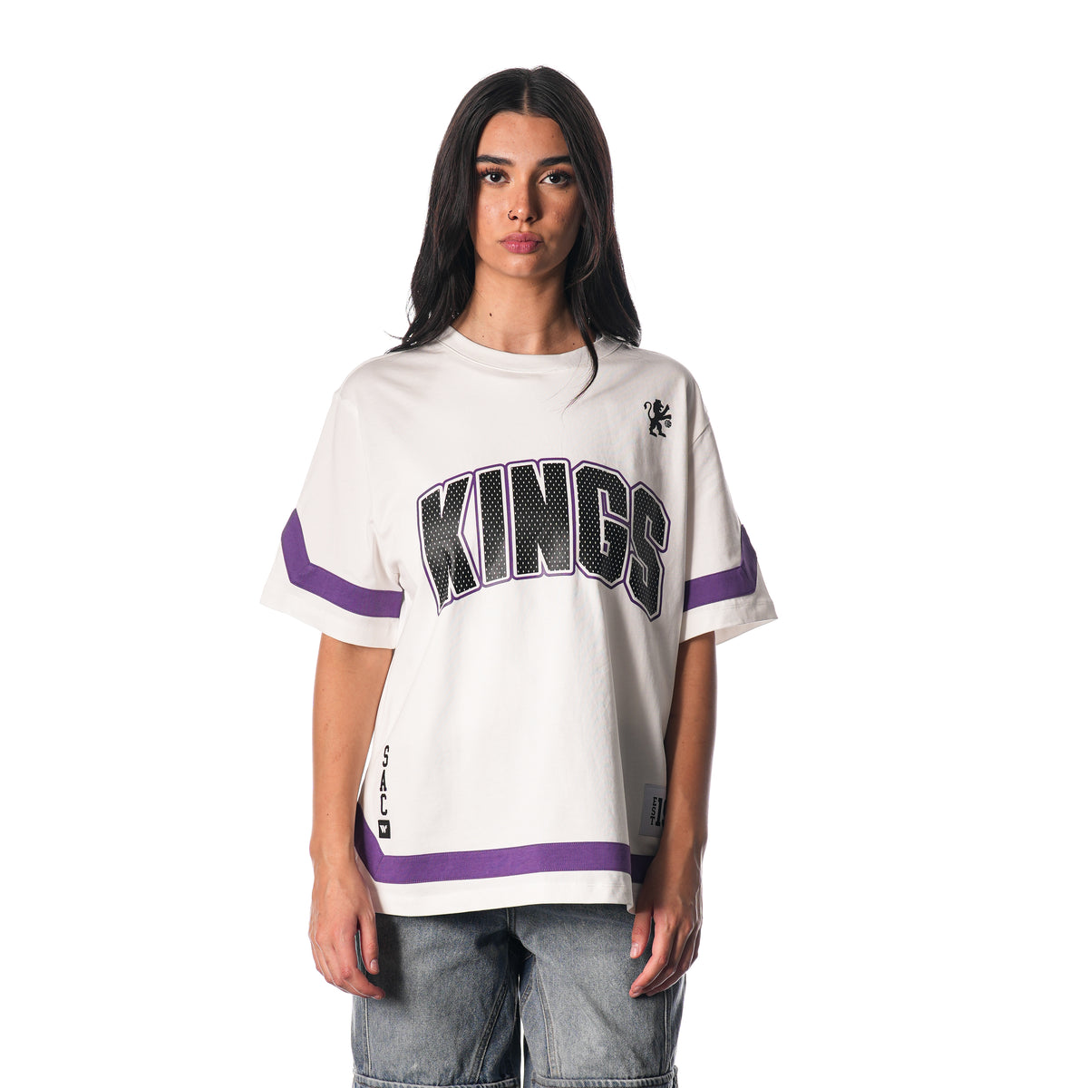 Sacramento Kings Women's Drop Shoulder SS Tee - White