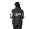 San Antonio Spurs Unisex Denim Jacket w/ Sequin Sleeves - Black view 2