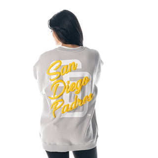 San Diego Padres Puff Print Crew Fleece - Off-White-Crew Fleece-thewildcollective