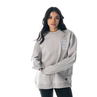 San Diego Padres Puff Print Crew Fleece - Off-White-Crew Fleece-thewildcollective