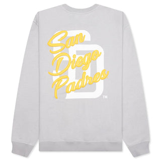 San Diego Padres Puff Print Crew Fleece - Off-White-Crew Fleece-thewildcollective