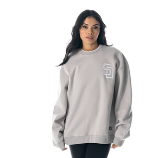San Diego Padres Puff Print Crew Fleece - Off-White-Crew Fleece-thewildcollective