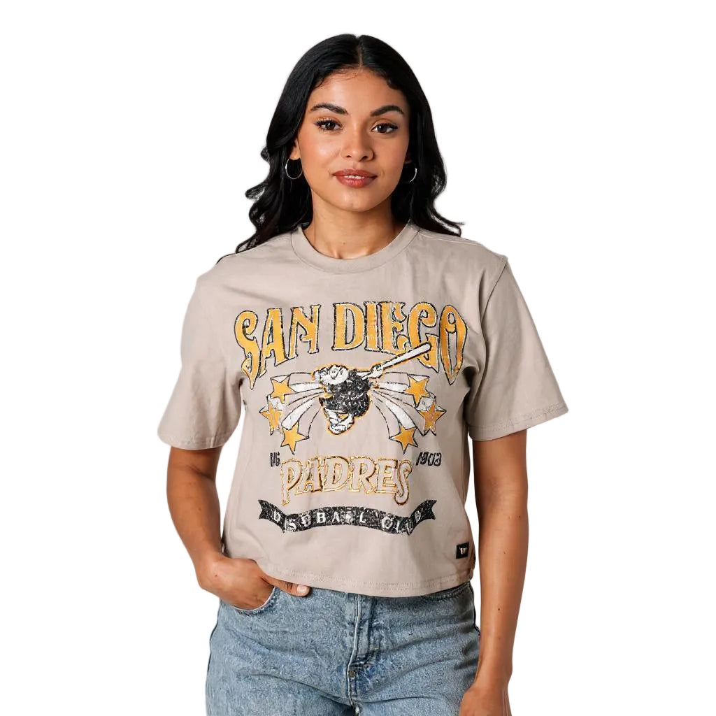 San Diego Padres Women's Vintage Boxy Tee - Cream