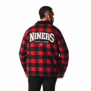 San Francisco 49ers Flannel Jacket - Red-Flannel Jacket-thewildcollective
