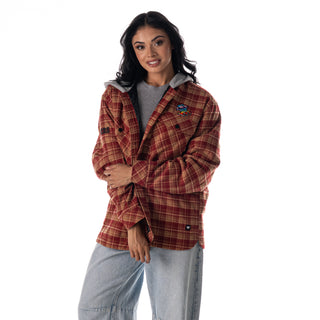San Francisco 49ers Unisex Hooded Flannel - Red-FASHION TOP-thewildcollective