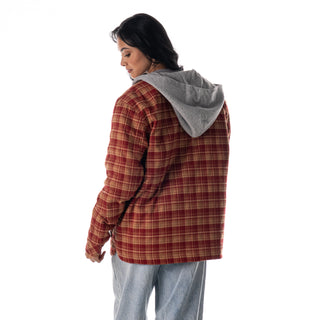 San Francisco 49ers Unisex Hooded Flannel - Red-FASHION TOP-thewildcollective