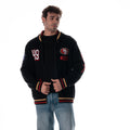 San Francisco 49ers Unisex Jacquard Zip Front Sweater – Black view 2
