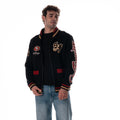 San Francisco 49ers Unisex Jacquard Zip Front Sweater - Black view 1