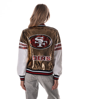 San Francisco 49ers Women's Sequin Jacket - Gold-Sequin Jacket-thewildcollective