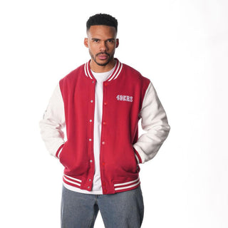 San Francisco 49ers Women's Varsity Jacket - Red/White-Varsity Jacket-thewildcollective