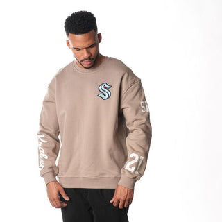 Seattle Kraken Graphic Crew Fleece - Warm Grey-Crew Fleece-thewildcollective