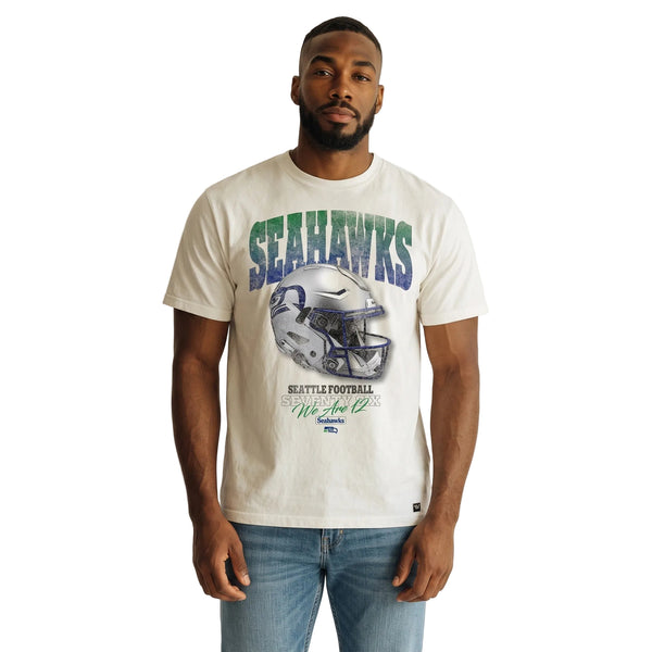 Seattle Seahawks Unisex Helmet Band Tee - Vintage White