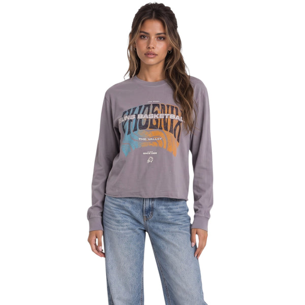 Phoenix Suns Women L/S Crop Tee - Grey