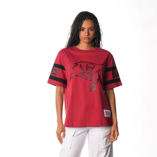 Tampa Bay Buccaneers Women's Drop Shoulder SS Tee - Red-T-SHIRT-thewildcollective