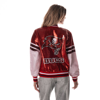 Tampa Bay Buccaneers Women's Sequin Jacket - Red-Sequin Jacket-thewildcollective
