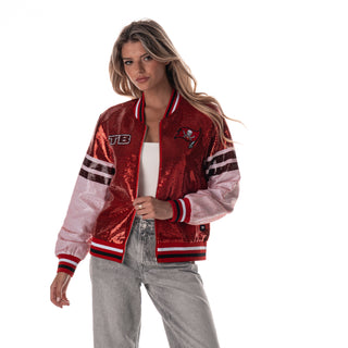 Tampa Bay Buccaneers Women's Sequin Jacket - Red-Sequin Jacket-thewildcollective