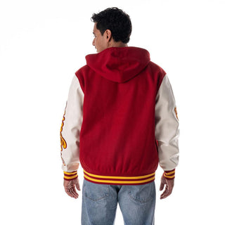 USC Unisex Hooded Varsity Jacket – Cardinal-Varsity Jacket-thewildcollective