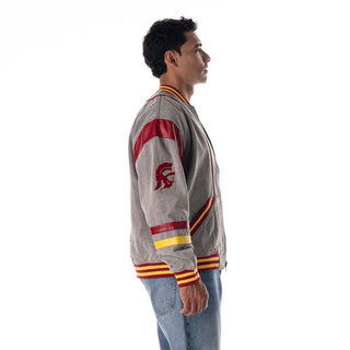 USC Unisex Retro Oversized Denim Jacket - Grey-Denim Jacket-thewildcollective