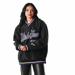 Utah Jazz Unisex V-Neck Windbreaker - Black-Track Jacket-thewildcollective