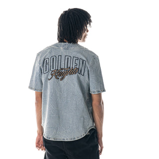 Vegas Golden Knights Blue Denim Button Up Shirt-Denim Shirt-thewildcollective