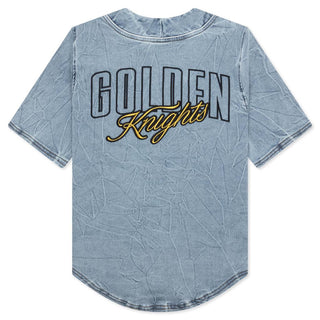 Vegas Golden Knights Blue Denim Button Up Shirt-Denim Shirt-thewildcollective