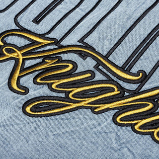 Vegas Golden Knights Blue Denim Button Up Shirt-Denim Shirt-thewildcollective