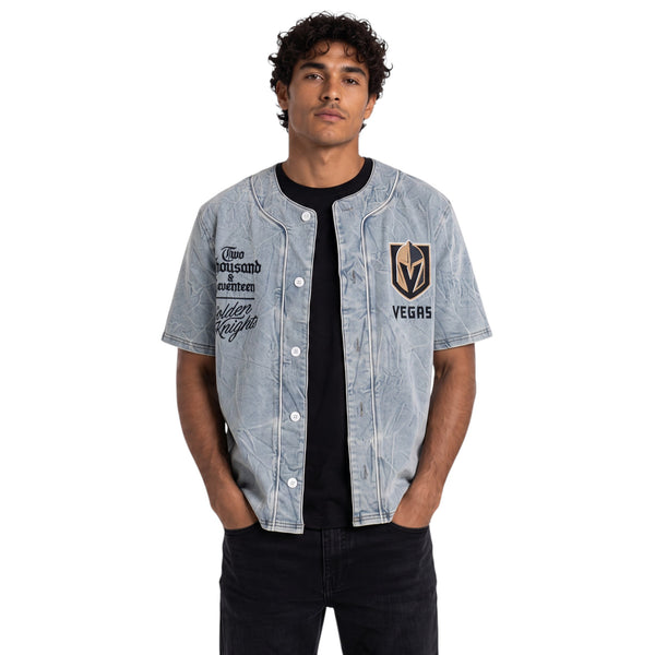 Vegas Golden Knights Blue Denim Button Up Shirt
