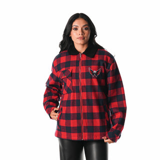 Washington Capitals Flannel Zip Front Jacket - Navy/Red-Flannel Jacket-thewildcollective