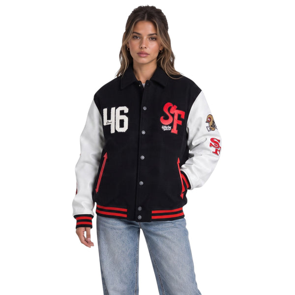 San Francisco 49ers Unisex Varsity Jacket - Black